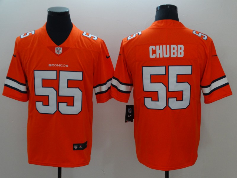 Men's Nike Broncos #55 Bradley Chubb Orange Limited Rush Stitched NFL Jersey